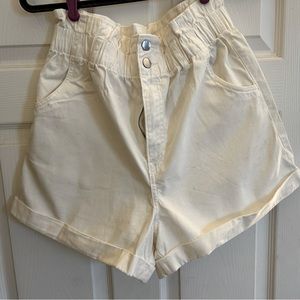 H&M white paper bag waist shorts size 10